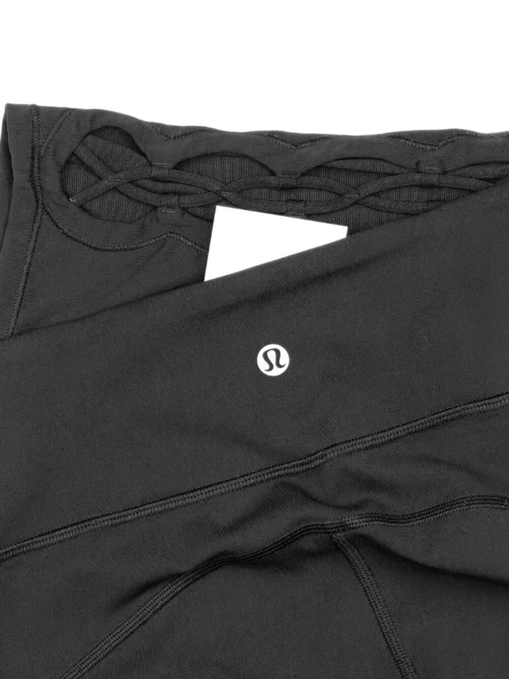 Lululemon Tied To It 7/8 Tight Leggings 6 Black Mesh W5ARIS - Picture 7 of 13